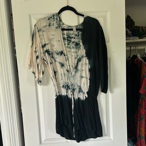 Black and White Tie-Dye Romper